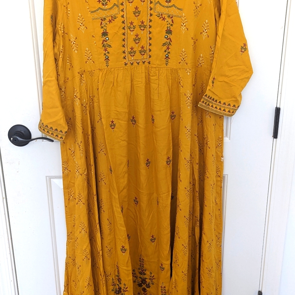 Branded Mirror work  cotton anarkali for wedding season